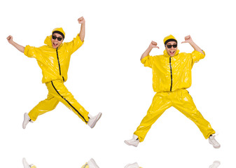 Young performer isolated on the white