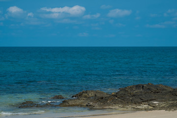 Rocks, sea and sky are beautiful in Thailand.