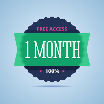 1 month free access badge.