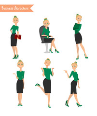 business woman different poses