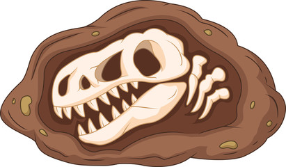 Cartoon head dinosaur fossil- 113411430