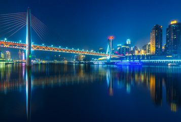 Fototapeta premium Cityscape of Chongqing at night，china.