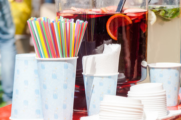 large fruit drink plastic cup