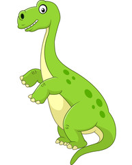 Cartoon funny dinosaur isolated on white background