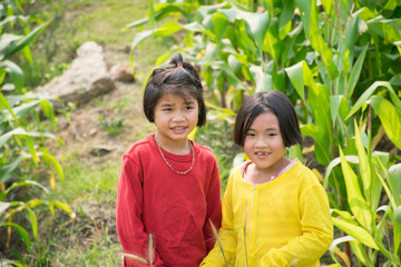 Girls in cornfield