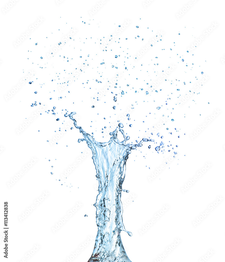 Wall mural water splash isolated on white background