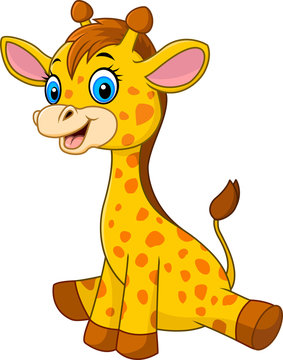 Cartoon baby giraffe
