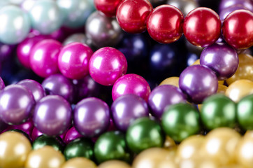 Pearl necklace arranged as background