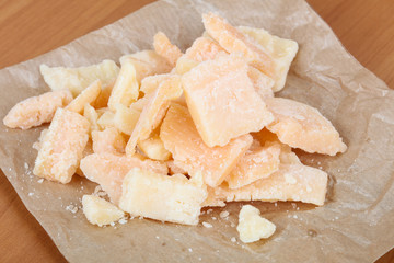 Cutting parmesan cheese