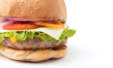 Beef Hamburger, homemade hamburger with fresh vegetables