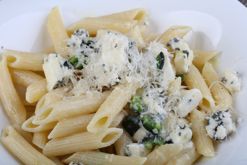 Pasta penne with cheese