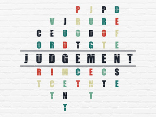 Law concept: Judgement in Crossword Puzzle