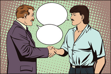 People in retro style. Talking man.