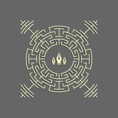 Ornament Decoration. Ornate Frame. Elegant Element for Design, Place for Text. Retro Style for Invitations, Banners, Posters, Placards and Badges. Ethnic Circle Element. Vector Fashion Illustration.