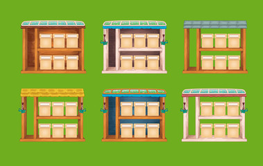 Game wooden store windows set