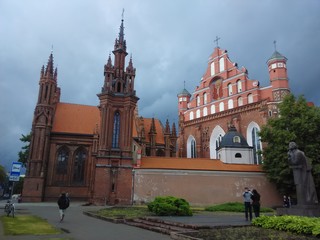 Naklejka na ściany i meble The Church of St. Anna and the Church of St Francis and St Bernandino, Vilnius, Lithuania