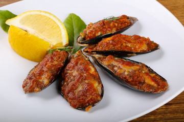 Baked mussels