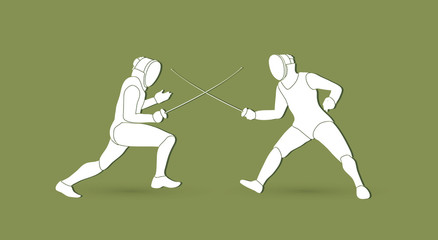 Fencing Fighter graphic vector