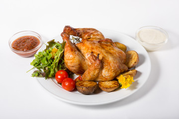 Whole baked chicken