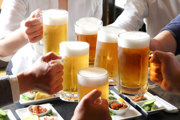 生ビールで乾杯