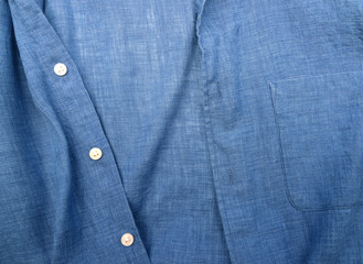 close-up of denim shirt.