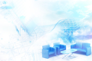 Modern project plan on architectural background