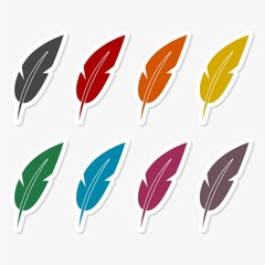 Feather sign sticker set
