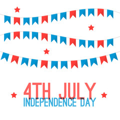 Obraz premium 4th of july - Independence Day in United States of America greeting card. American national flag color illustration