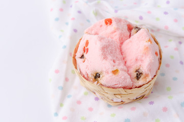 Thai dessert, Thai steamed cup cake or cotton wool cake with fab