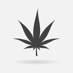 Marijuana icon. Cannabis icon vector. Marijuana leaf sign isolated on white background. Medical cannabis logo. Legalize symbol. Simple Leaf silhouette. Flat design vector illustration