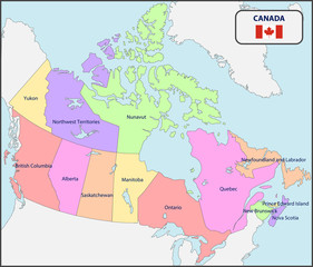 Political Map of Canada with Names