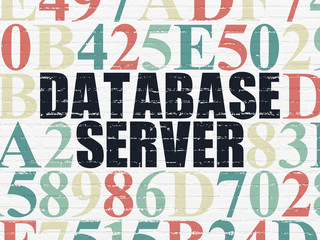 Database concept: Database Server on wall background
