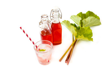 Rhubarb on a concrete table