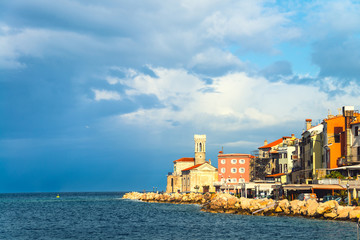 Coastal view of Piran, Slovenia