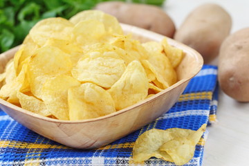 Potato chips in bowl
