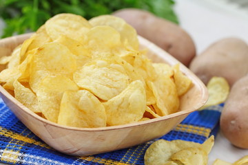 Potato chips in bowl