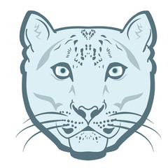 Snow Leopard Logo Mascot Emblem vector. Snow leopard head.