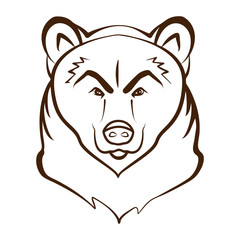 Bear Head Logo Mascot Emblem. Designed using outline graphic vector