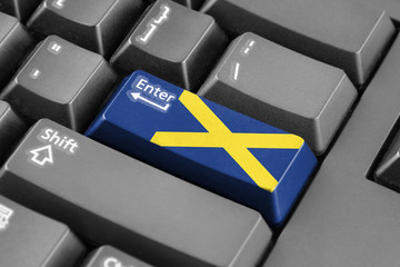 Enter button with Cross of St. Alban