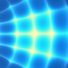 Connection Structure. Wireframe Vector Illustration. Abstract background. Futuristic Technology Style. 3D Perspective Grid. 