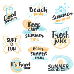 Fototapeta premium Watercolor Summer Banners and Labels