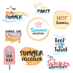 Watercolor Summer Banners and Labels