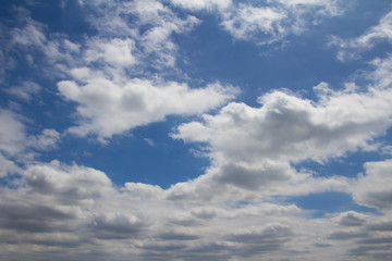 White clouds and blue sky