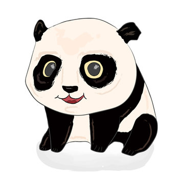 Cute panda illustration. Panda baby