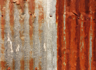 A rusty corrugated iron metal texture