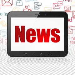 News concept: Tablet Computer with News on display