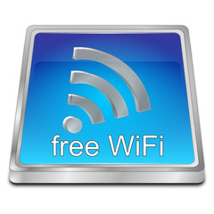 free wireless WiFi button - 3D illustration