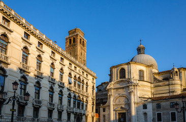 Fototapeta na wymiar Architecture of the venetian streets in Venice