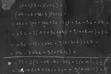 Math on the blackboard - obrazy, fototapety, plakaty