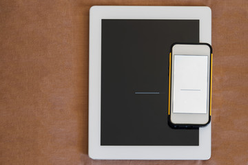 Smart phone updating new firmware on tablet